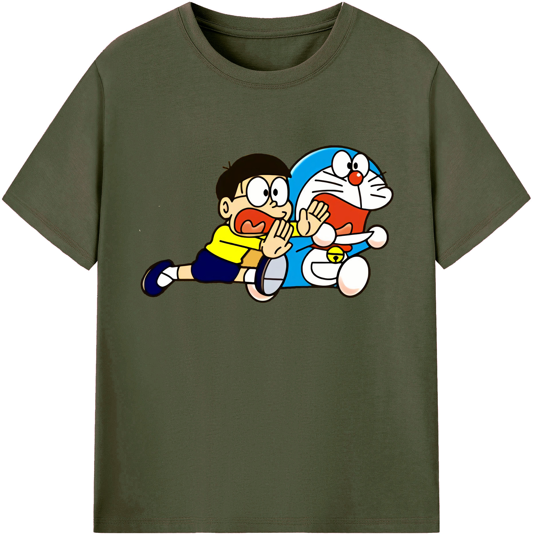 （画像用） ドラえもん Doraemon 綿100％ メンズ半袖Tシャツ｜肌触りやわらか＆通気性
